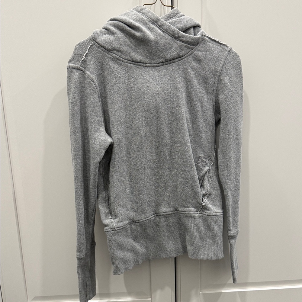 Fox Size Small Gray Hooded Sweatshirt